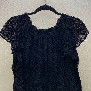 Black Leopard Velvet LOFT dress
